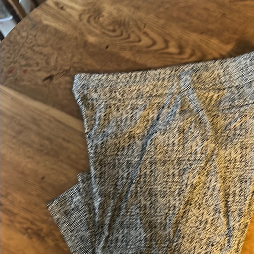 Gray Textured Fabric straight leg trousers